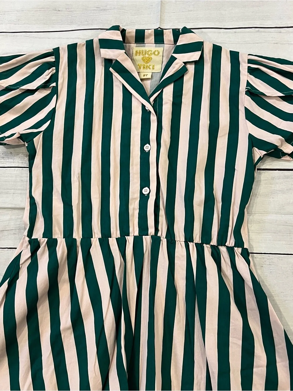 Hugo Loves Tiki Green Striped Dress
